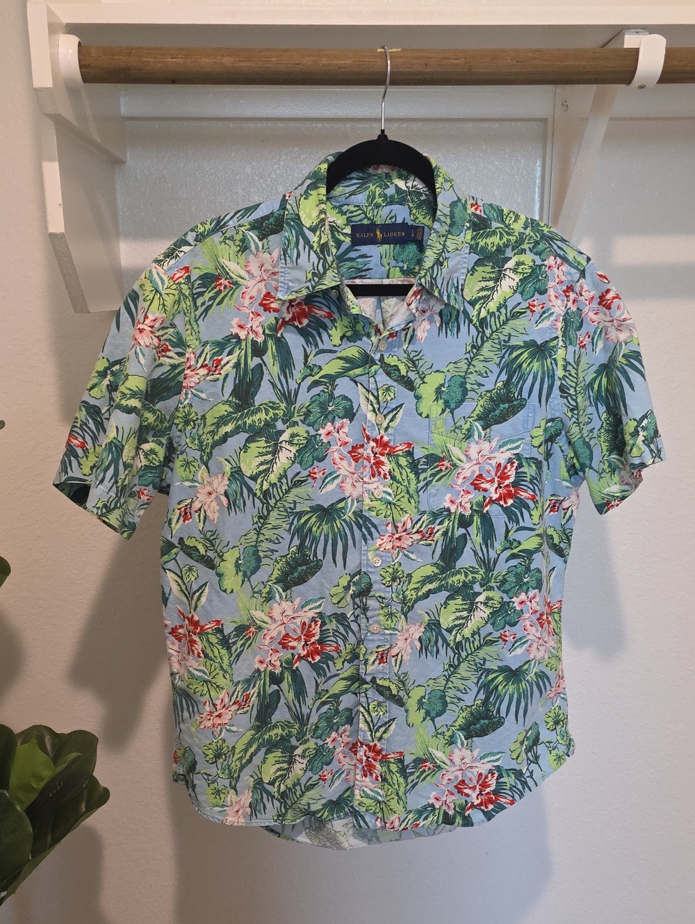 Ralph Lauren Light Blue Tropical Floral Shirt